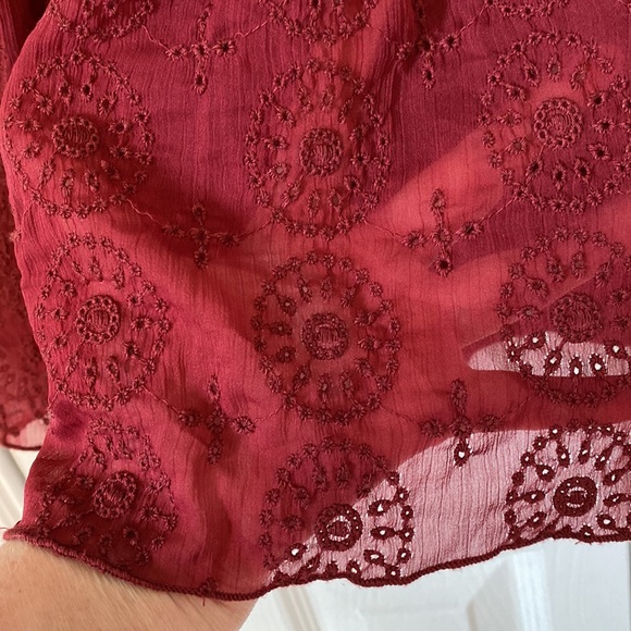 American Eagle tie back halter sheer eyelet embroidered - Picture 3 of 11